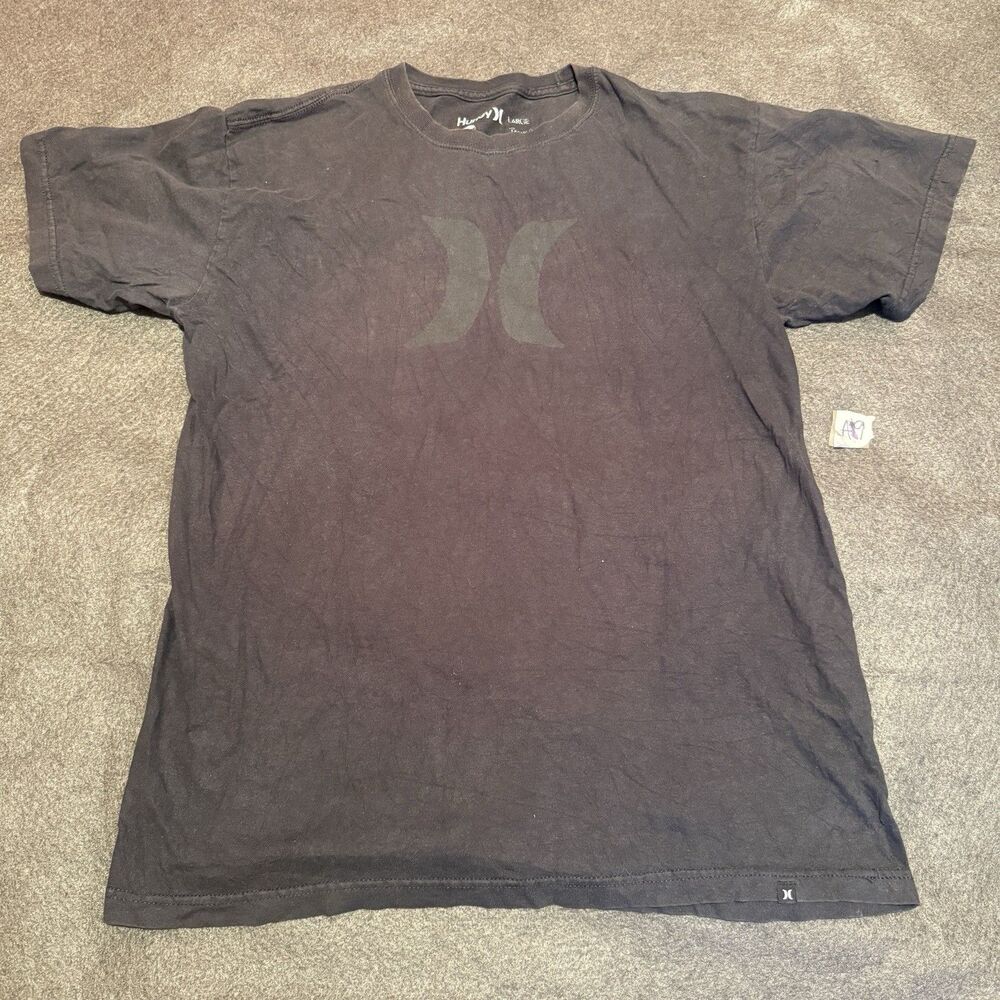 Hurley Mens TShirt L Large Black Tee Shirt Short Sleeve Crew Neck Basic